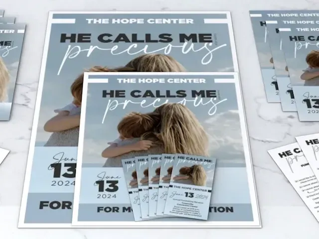 Banquet invitations, programs and table pieces for a fundraising event