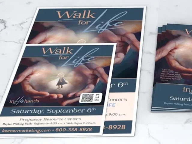 Walk for Life brochures, cards and campaign materials printed by Keener Marketing