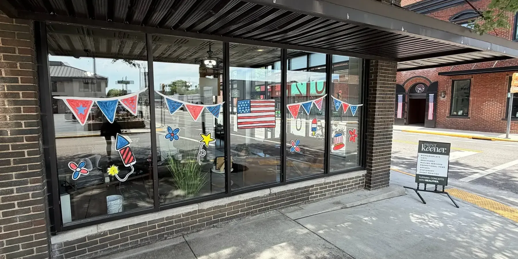 The Keener Marketing storefront on Market Street in Dayton, Tennessee